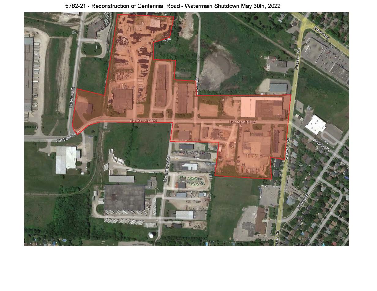 Map of Centennial Road area